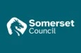 Official Somerset Council logo in white on a teal background